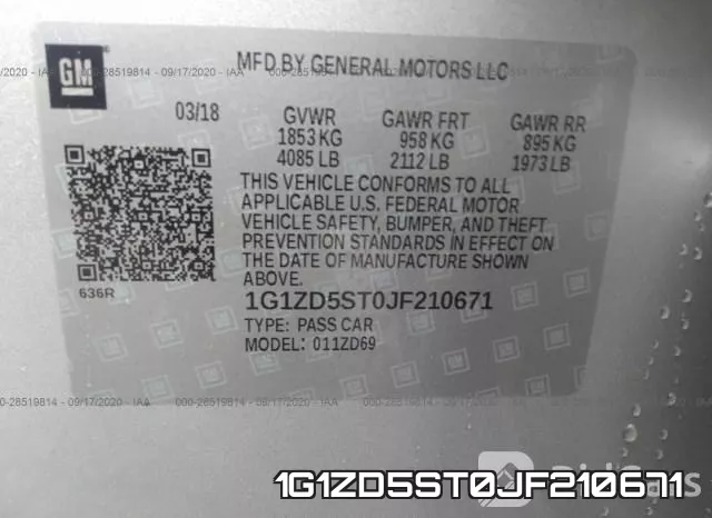 1G1ZD5ST0JF210671 фото 10