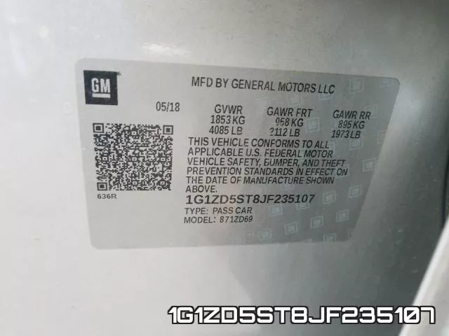 1G1ZD5ST8JF235107 фото 2