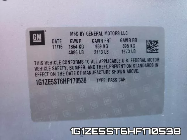 1G1ZE5ST6HF170538 фото 2
