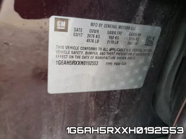1G6AH5RXXH0192553 фото 2