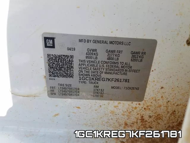 1GC1KREG7KF261781 фото 2