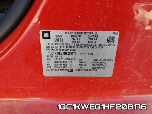 1GC1KWEG1HF208176 фото 2