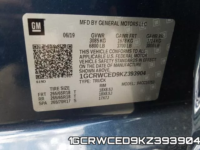 1GCRWCED9KZ393904 фото 2