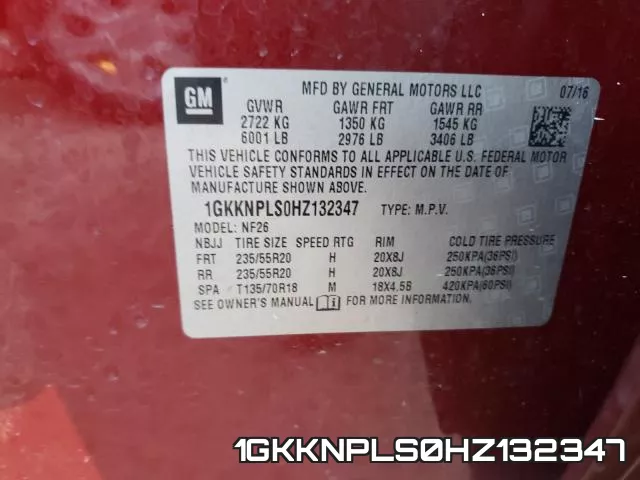 1GKKNPLS0HZ132347 фото 2