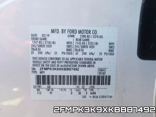 2FMPK3K9XKBB87492 фото 2