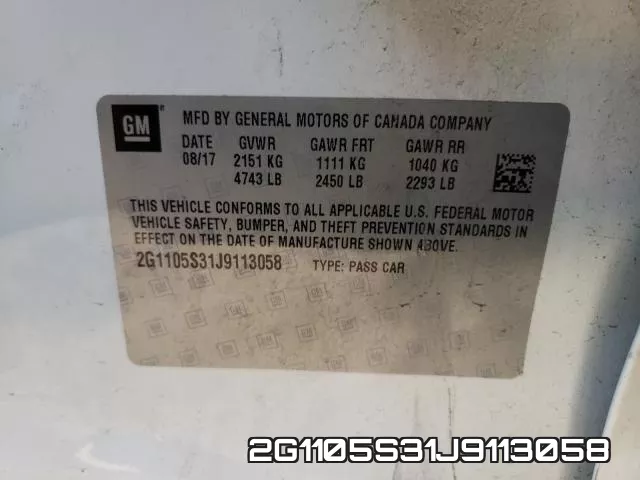 2G1105S31J9113058 фото 2