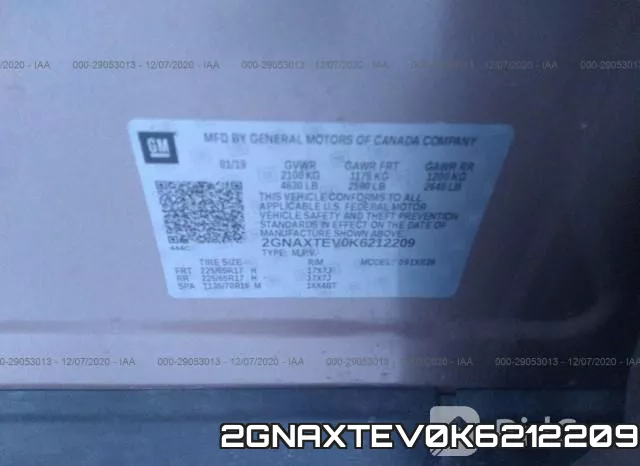 2GNAXTEV0K6212209 фото 9