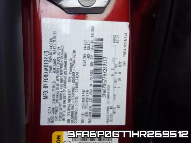 3FA6P0G77HR269512 фото 2