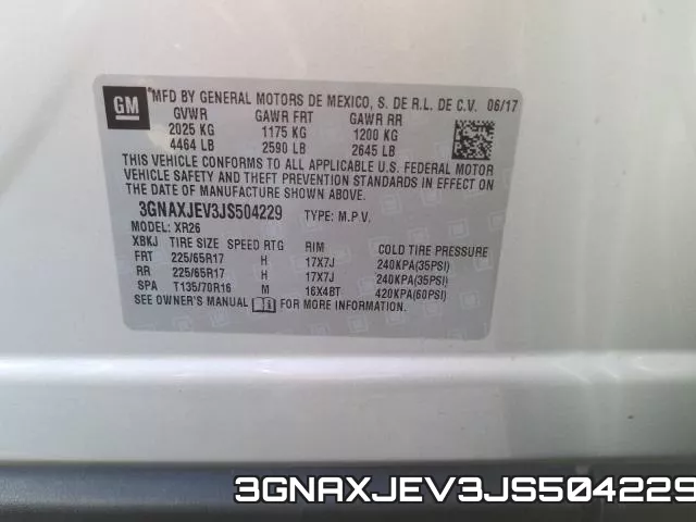 3GNAXJEV3JS504229 фото 2