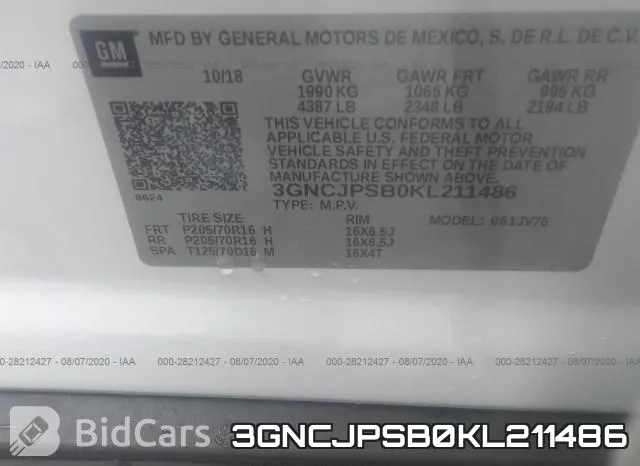 3GNCJPSB0KL211486 фото 10