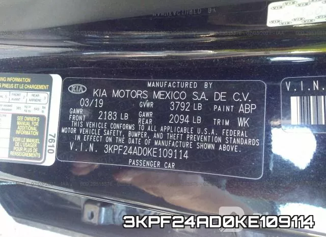 3KPF24AD0KE109114 фото 9