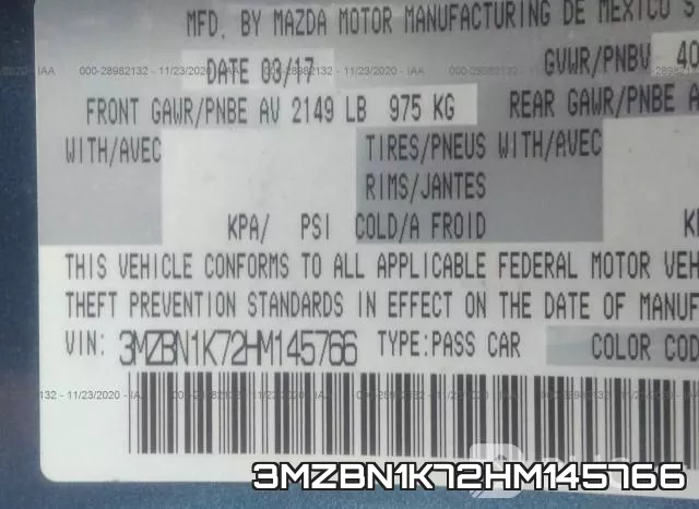 3MZBN1K72HM145766 фото 9