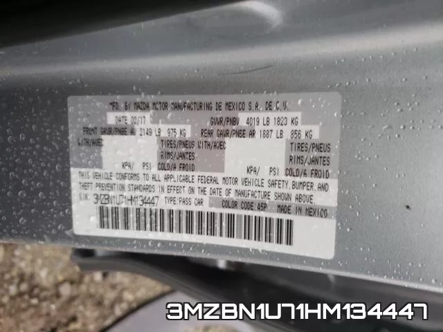 3MZBN1U71HM134447 фото 2