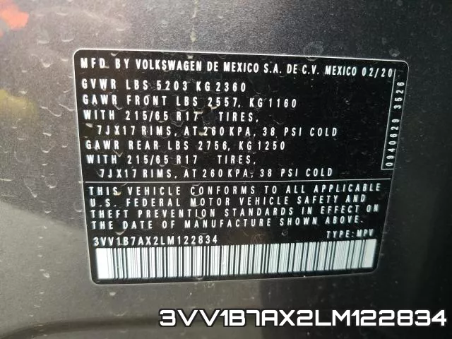 3VV1B7AX2LM122834 фото 2