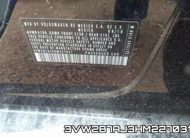 3VW2B7AJ3HM227031 фото 8