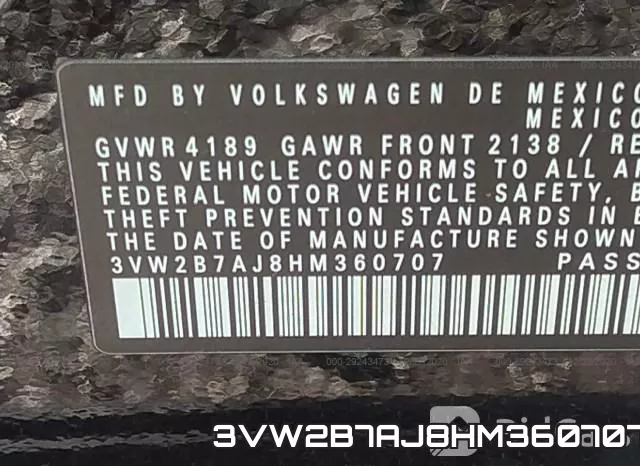 3VW2B7AJ8HM360707 фото 9