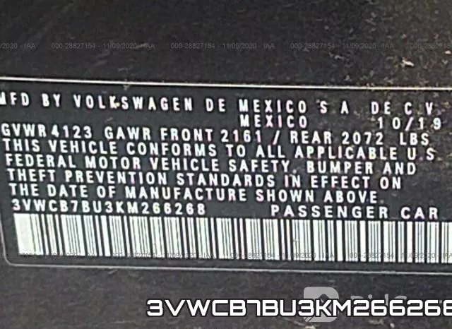 3VWCB7BU3KM266268 фото 8