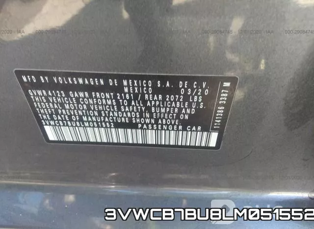 3VWCB7BU8LM051552 фото 10