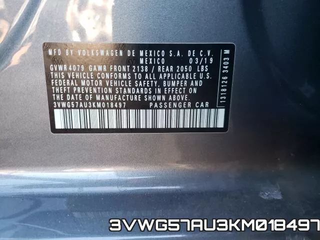 3VWG57AU3KM018497 фото 2