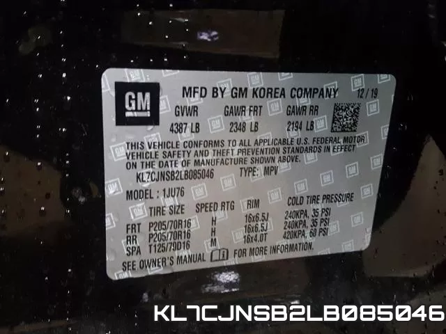 KL7CJNSB2LB085046 фото 2