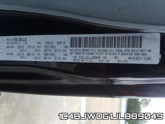 1C4BJWDG1JL889049 фото 2