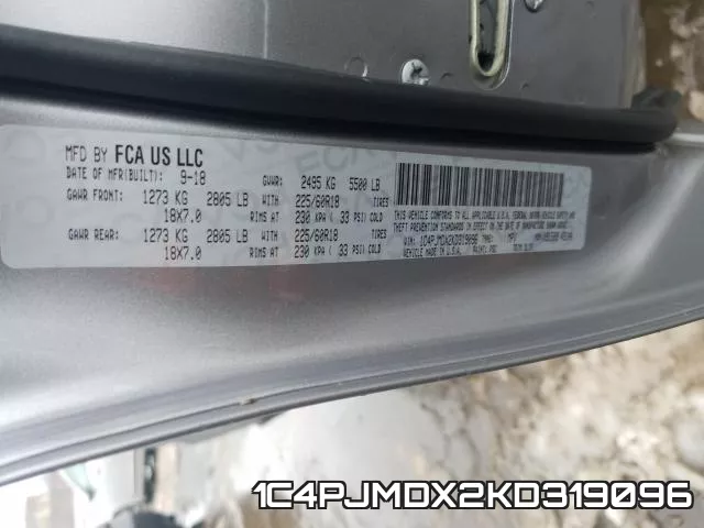 1C4PJMDX2KD319096 фото 2