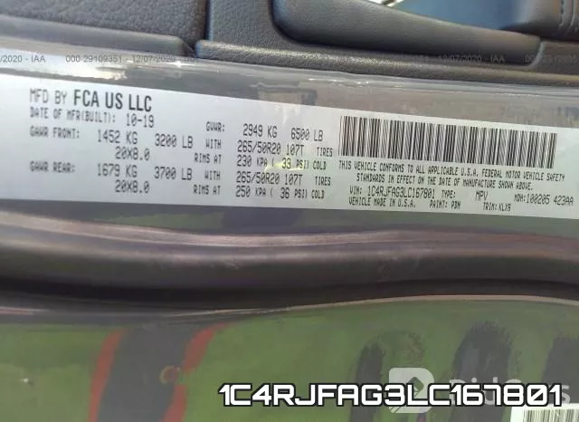 1C4RJFAG3LC167801 фото 9