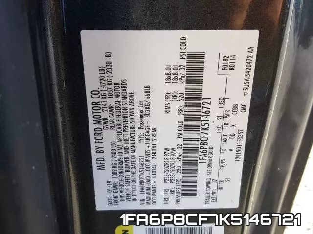 1FA6P8CF7K5146721 фото 2