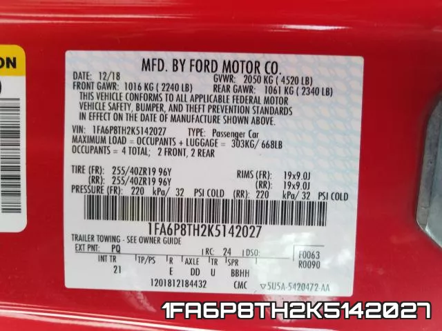 1FA6P8TH2K5142027 фото 2