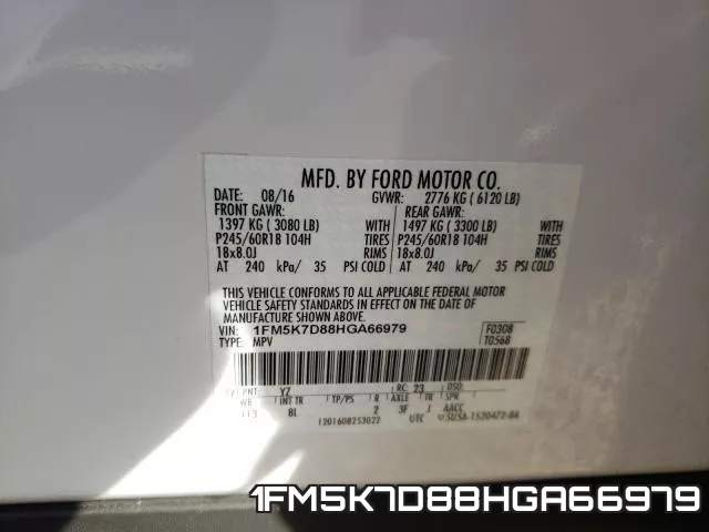 1FM5K7D88HGA66979 фото 2