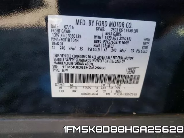 1FM5K8D88HGA25628 фото 2