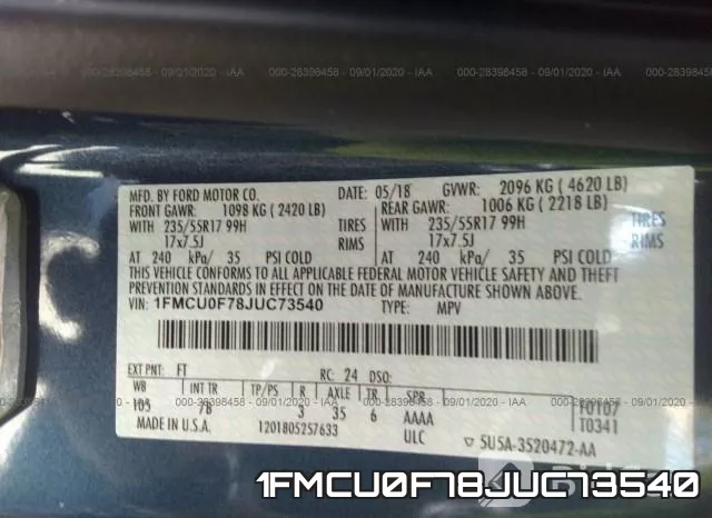 1FMCU0F78JUC73540 фото 9