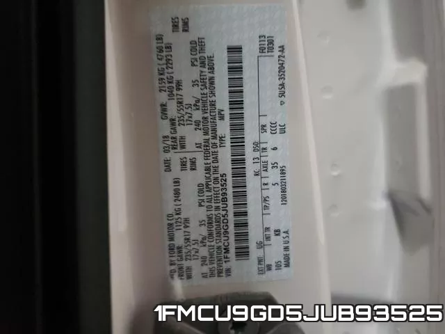 1FMCU9GD5JUB93525 фото 2