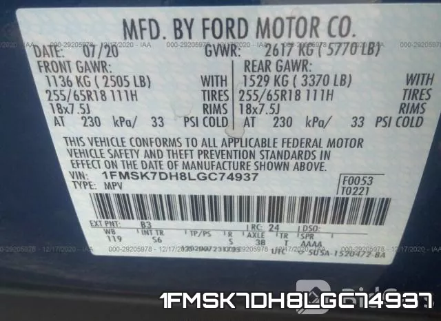 1FMSK7DH8LGC74937 фото 9