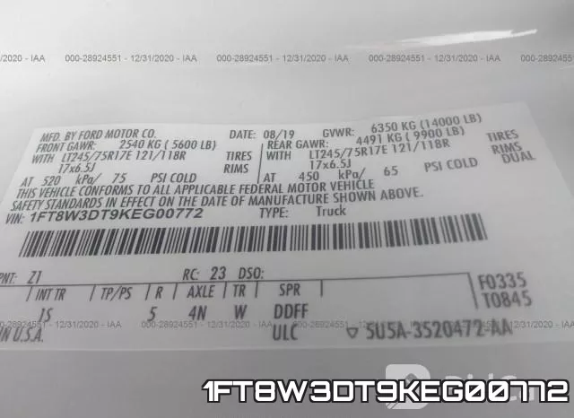 1FT8W3DT9KEG00772 фото 8