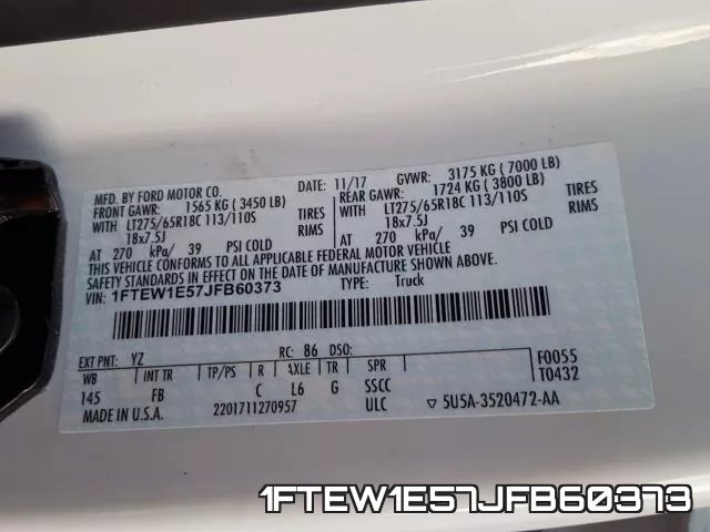1FTEW1E57JFB60373 фото 2