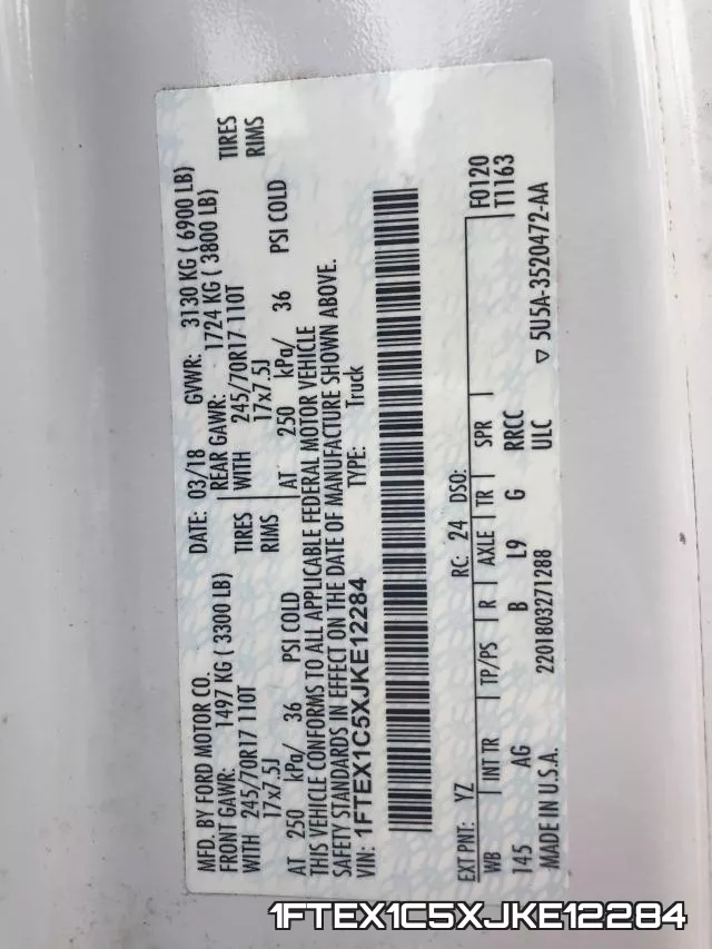 1FTEX1C5XJKE12284 фото 2