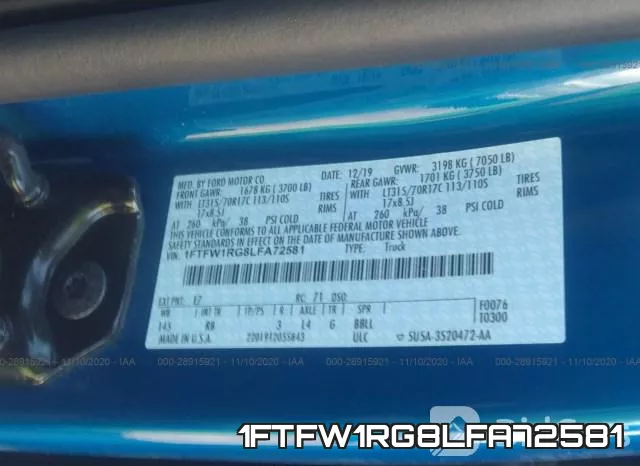 1FTFW1RG8LFA72581 фото 9