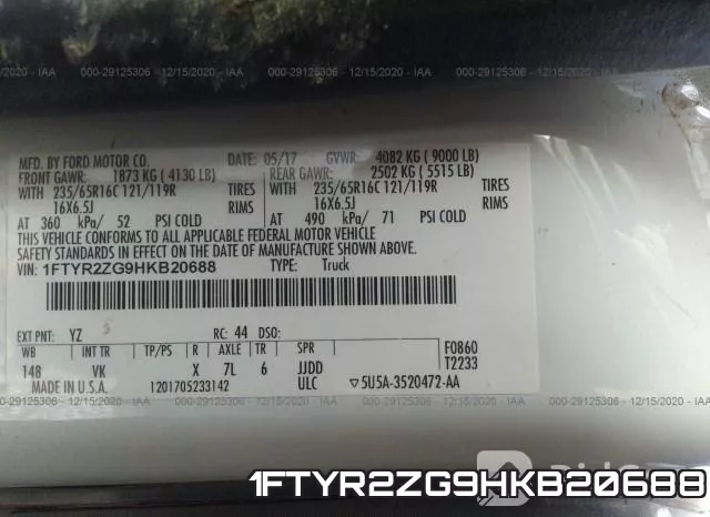 1FTYR2ZG9HKB20688 фото 9