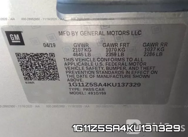 1G11Z5SA4KU137329 фото 10