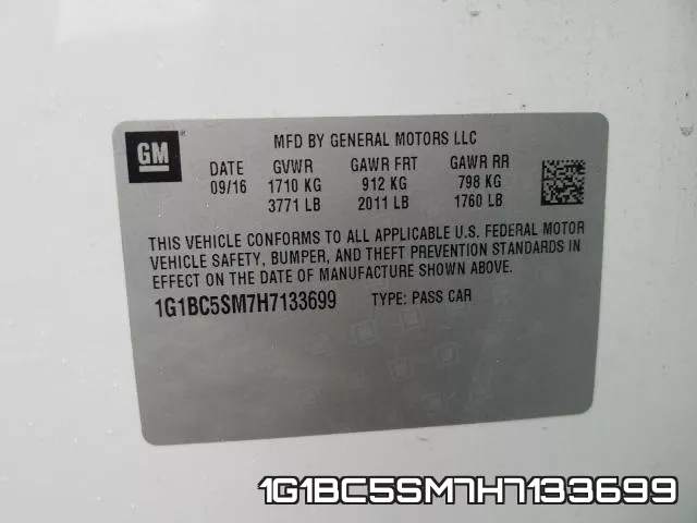 1G1BC5SM7H7133699 фото 2
