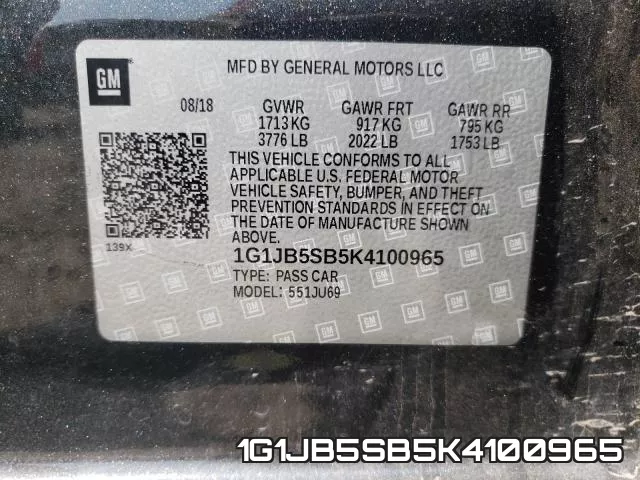 1G1JB5SB5K4100965 фото 2