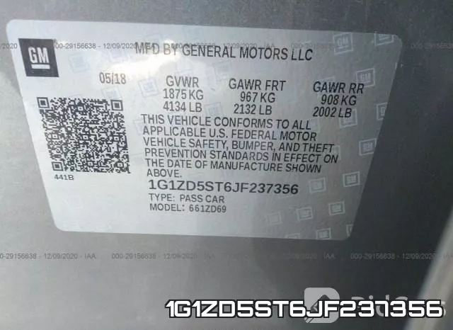 1G1ZD5ST6JF237356 фото 9