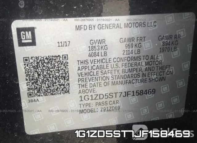 1G1ZD5ST7JF158469 фото 9