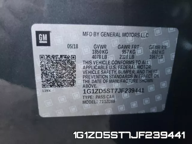 1G1ZD5ST7JF239441 фото 2