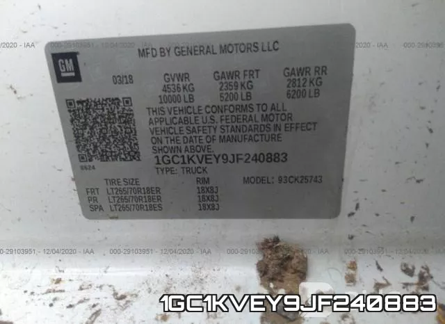 1GC1KVEY9JF240883 фото 10