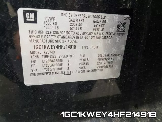 1GC1KWEY4HF214918 фото 2