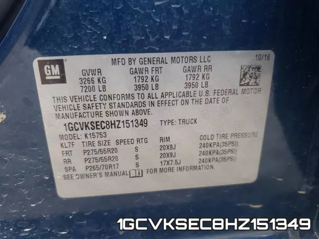 1GCVKSEC8HZ151349 фото 2