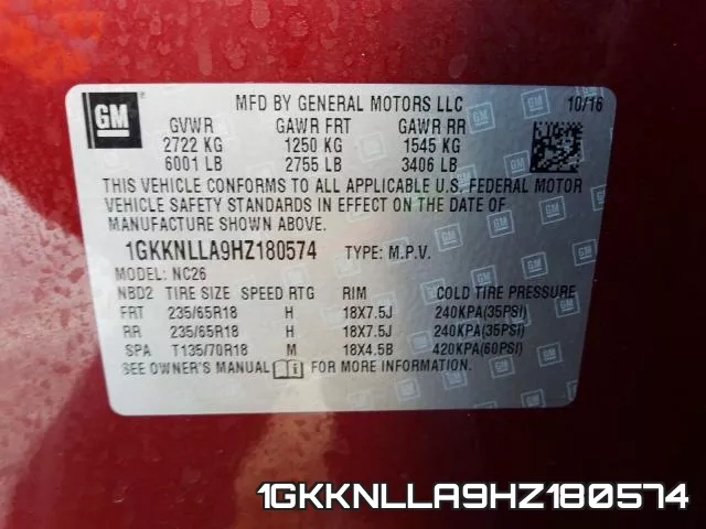 1GKKNLLA9HZ180574 фото 2