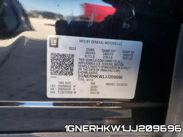 1GNERHKW1JJ209696 фото 2